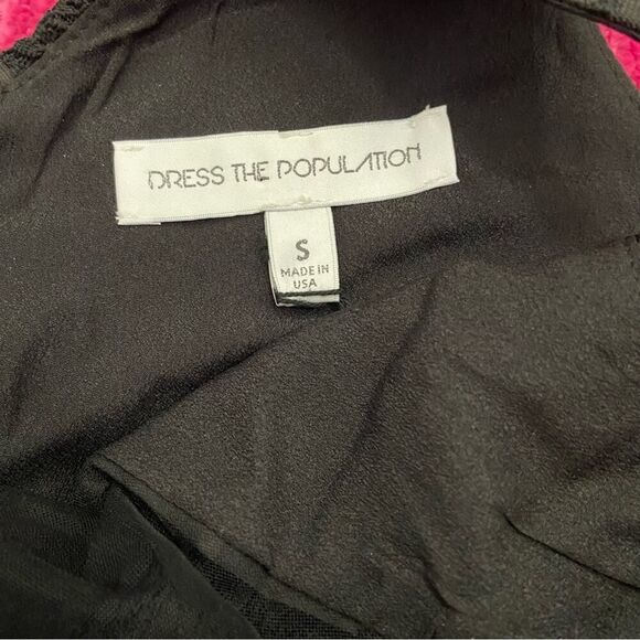 Dress The Population Kennedy Illusion Mesh Embroidered Dress Black Size Small - Picture 4 of 13